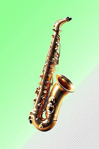 PSD ilustração psd 3d saxofone isolado em fundo transparente