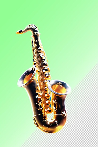 PSD ilustração psd 3d saxofone isolado em fundo transparente