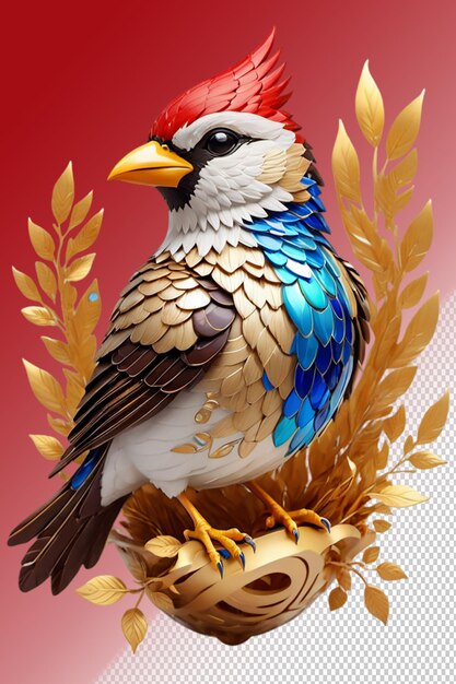 PSD ilustração psd 3d sparrow isolado em fundo transparente