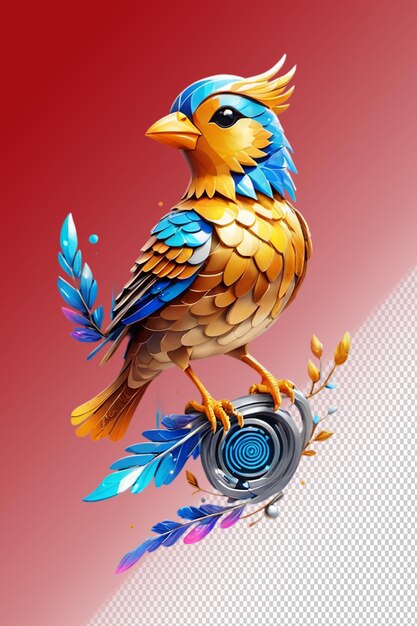 PSD ilustração psd 3d sparrow isolado em fundo transparente