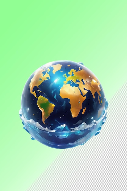 Ilustração psd 3d terra isolada em fundo transparente