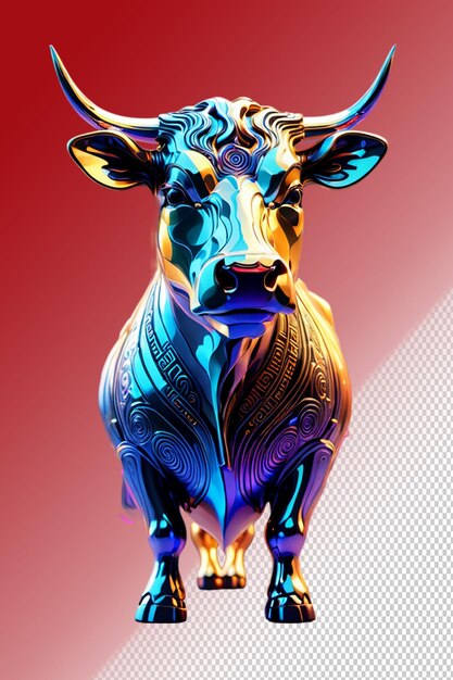 PSD ilustração psd 3d vaca isolada em fundo transparente