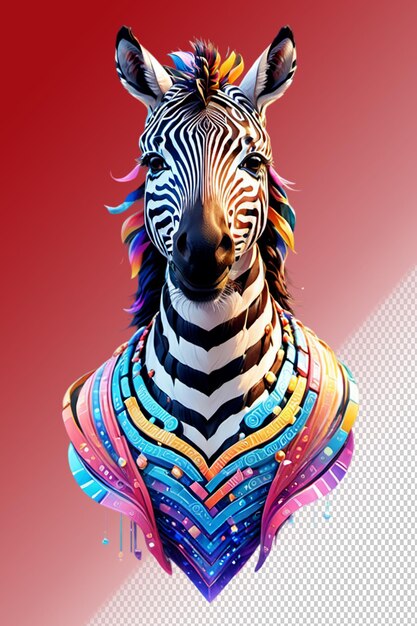 PSD ilustração psd 3d zebra isolada em fundo transparente