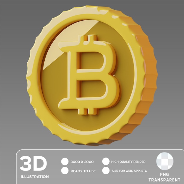 PSD ilustração psd bitcoin 3d