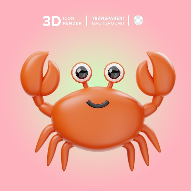 PSD ilustração psd crab 3d