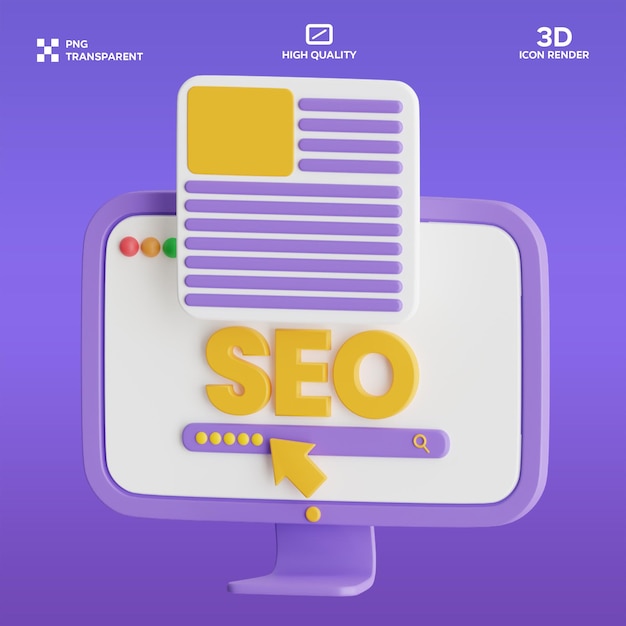 Ilustração PSD seo 3D
