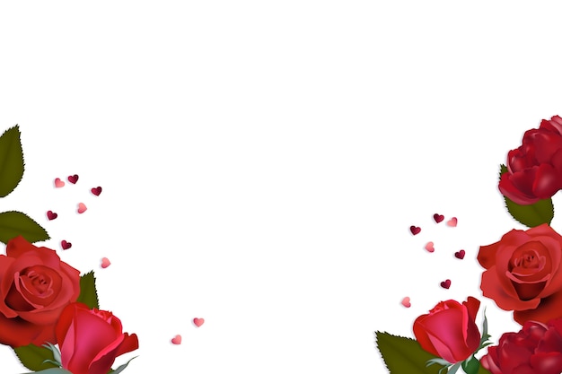 Ilustração realista de bordas de rosas