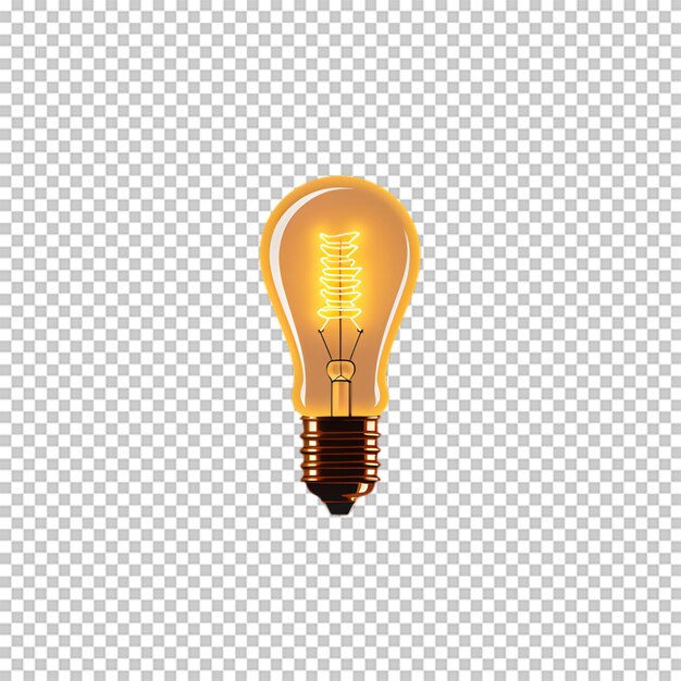 PSD ilustração realista de uma lâmpada em fundo transparente