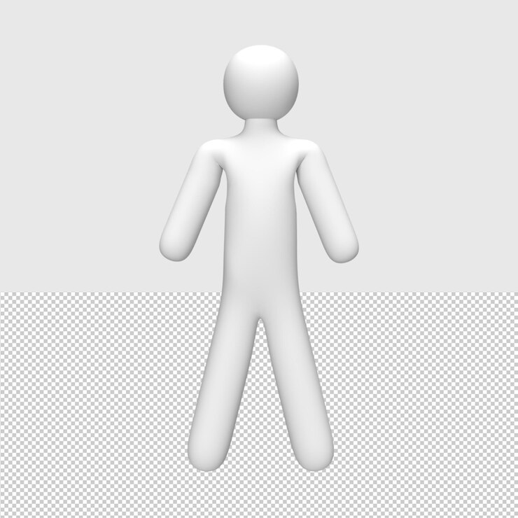 PSD ilustração rendida do objeto da pose dos povos 3d