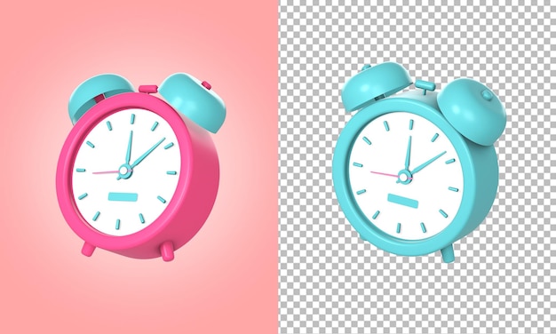Ilustração simples de um despertador 3D ou de um ícone de lembrete de tempo