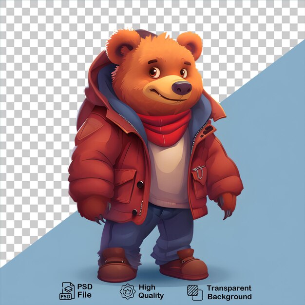 PSD ilustração urso isolado em fundo transparente incluir arquivo png