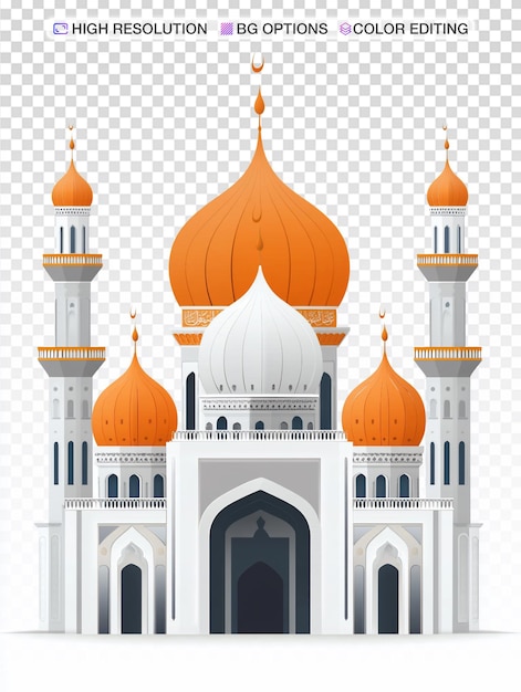 Ilustração vetorial de Al Mawlid Ennabawi em laranja e cinza