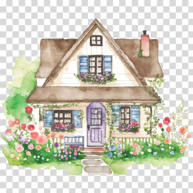 PSD ilustração vetorial de casa de jardim em fundo transparente
