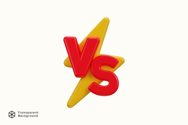 Ilustração vetorial de renderização 3D versus batalha versus ícone
