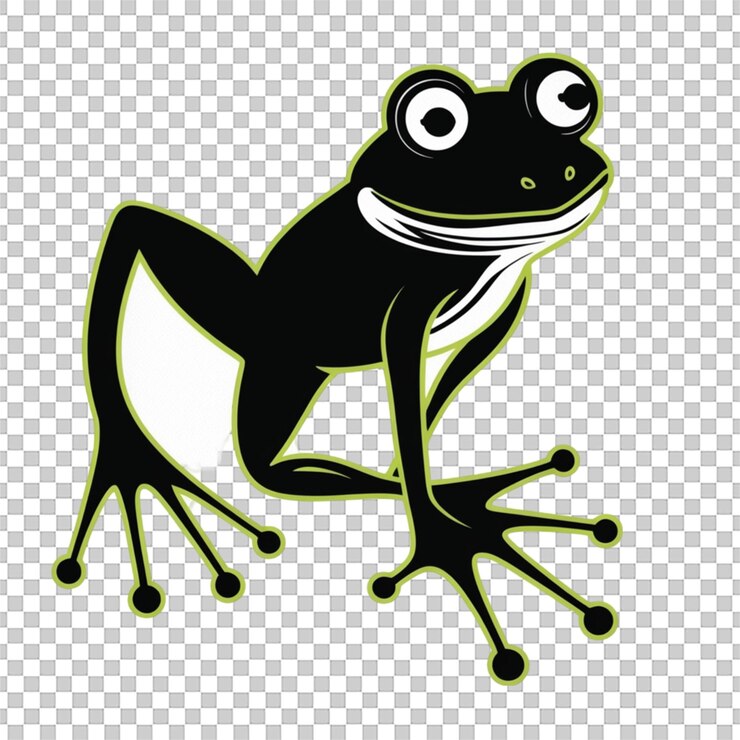 PSD ilustração vetorial de silhueta de um sapo sentado isolado em um fundo branco