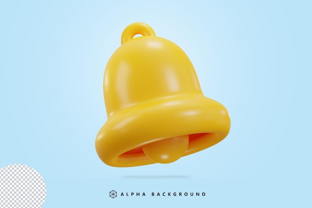 Ilustração vetorial do ícone da campainha de notificação 3D