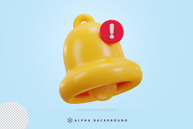Ilustração vetorial do ícone da campainha de notificação 3D