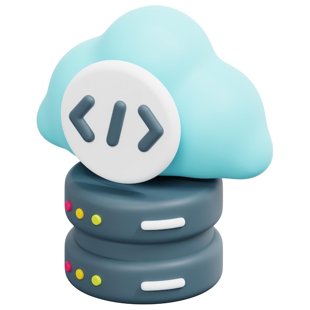 ilustrace ikony 3D renderování cloudu