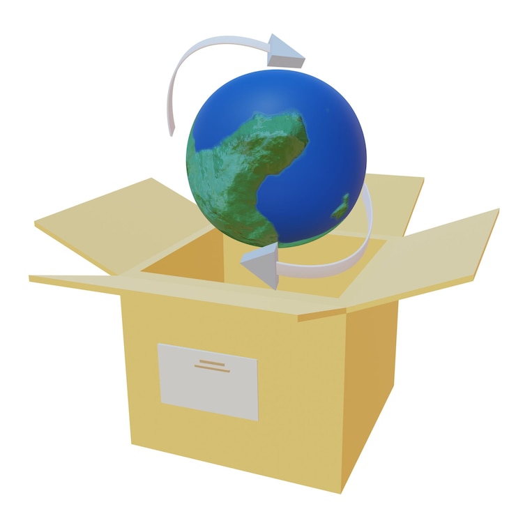 PSD ilustración 3 d del icono de distribución