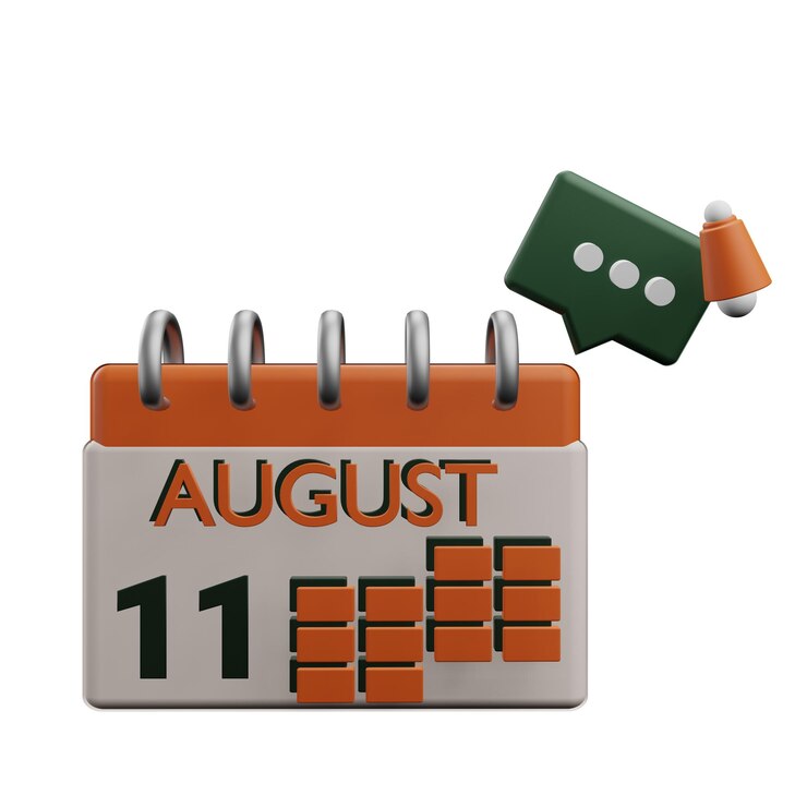 PSD ilustración 3d del 11 de agosto.