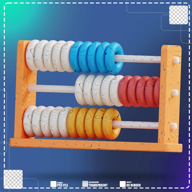 Ilustración 3D de ábaco 3