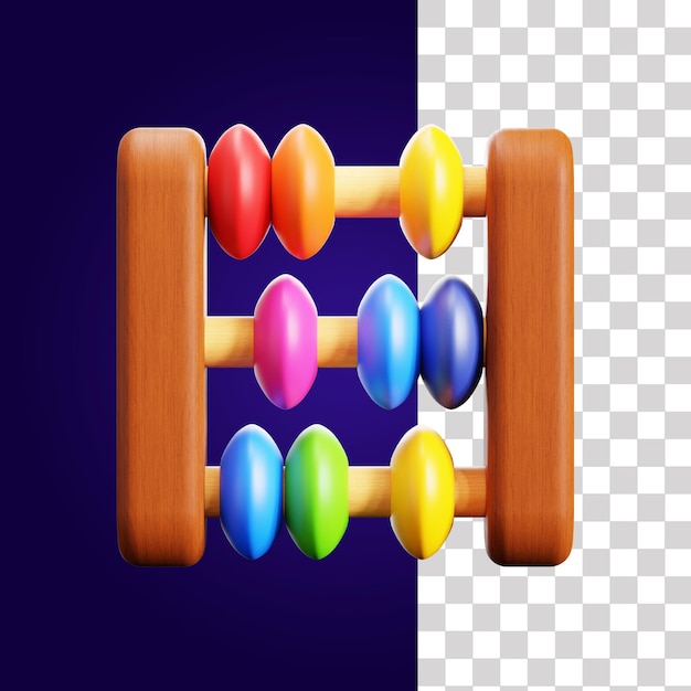 Ilustración en 3D del ábaco