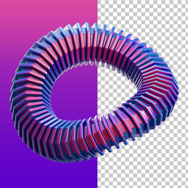 Ilustración 3d abstracta de caja circular