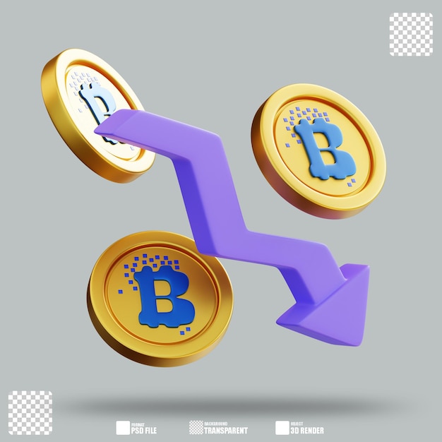 Ilustración 3D del accidente de Bitcoin 3