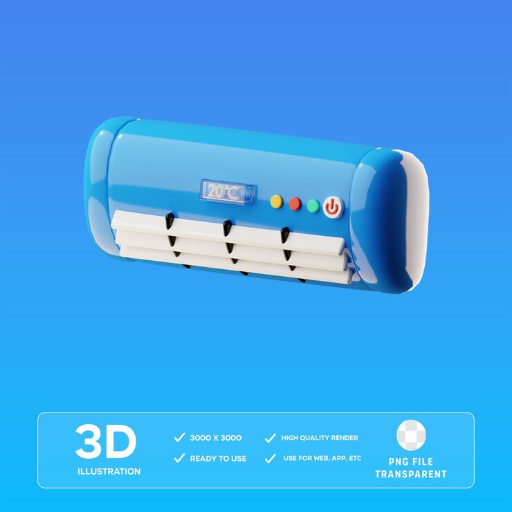 Ilustración 3D del acondicionador de aire PSD
