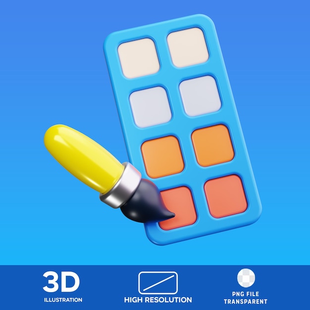Ilustración 3D en acuarela para PSD