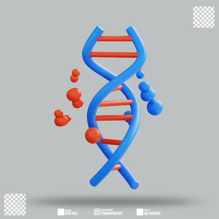 PSD ilustración 3d adn 3
