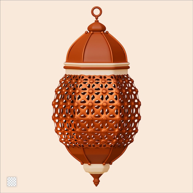 Ilustración en 3D de los adornos de Ramadan Kareem