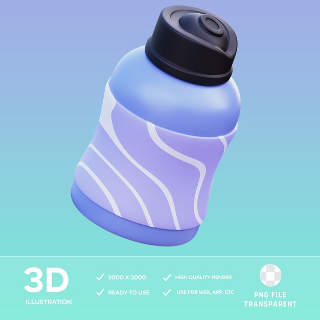 Ilustración en 3D del agua mineral PSD