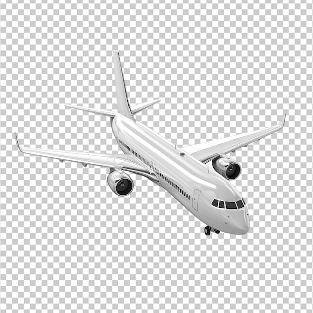 Ilustración 3D aislada de despegue de un avión de pasajeros blanco de alto detalle en un fondo blanco
