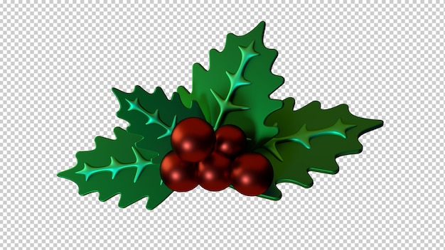 PSD ilustración 3d aislado de decoración de navidad