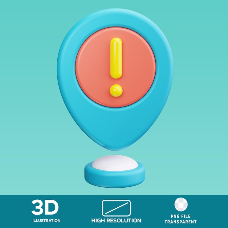 PSD ilustración en 3d de la alerta de psd