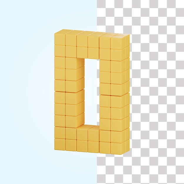 Ilustración 3D del alfabeto O