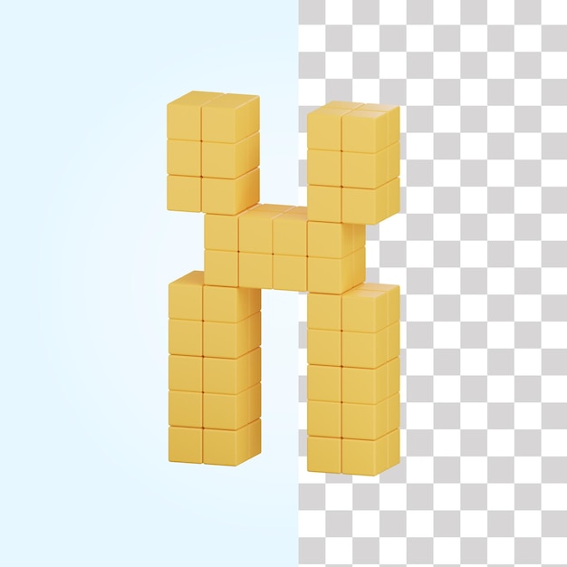 Ilustración 3D del alfabeto X