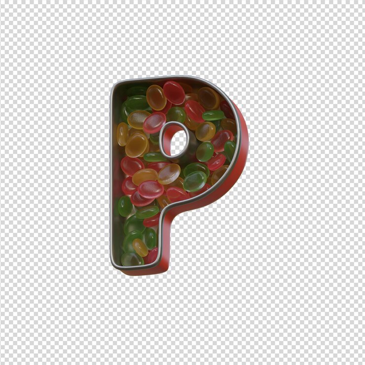 PSD ilustración 3d de alfabetos con fondo transparente