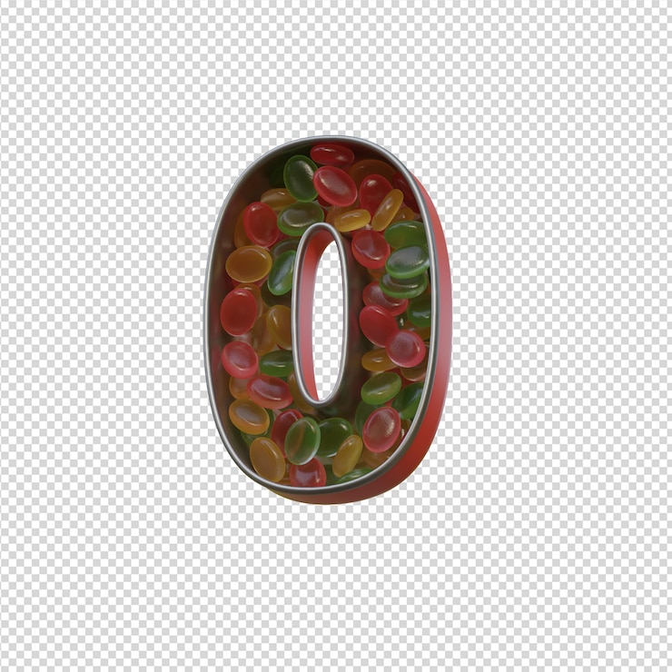 PSD ilustración 3d de alfabetos con fondo transparente