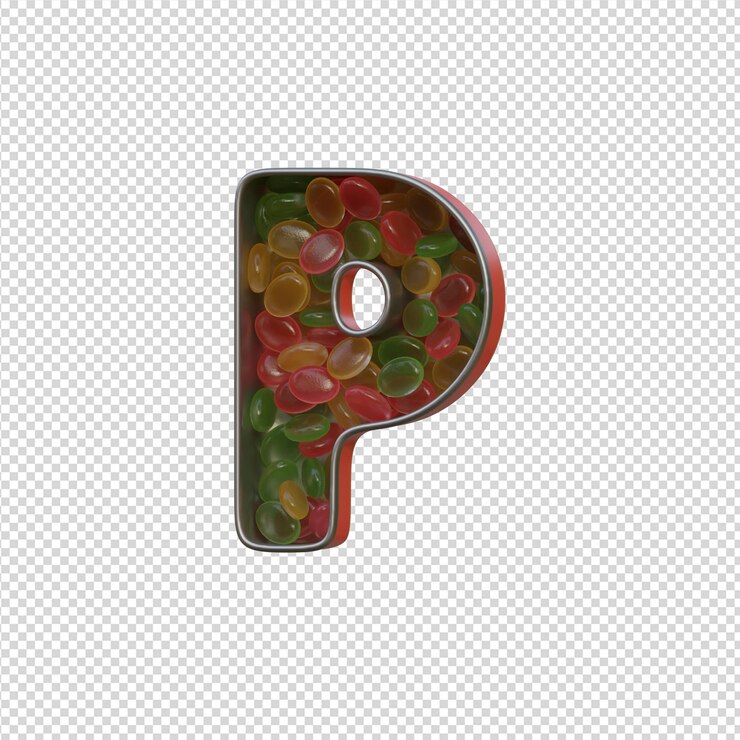 PSD ilustración 3d de alfabetos con fondo transparente