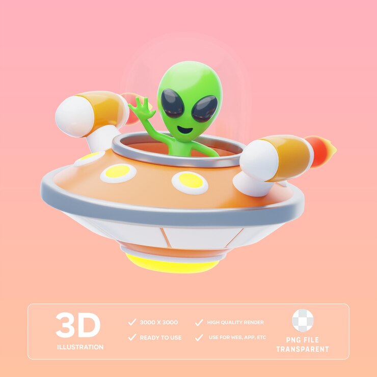 Ilustración 3D de los alienígenas