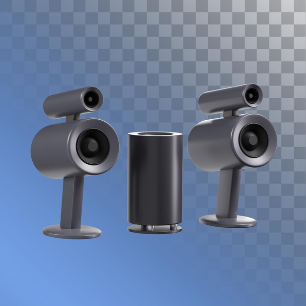 PSD ilustración 3d de altavoz