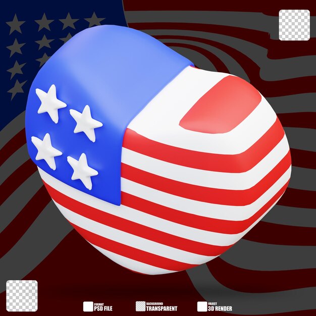 Ilustración en 3D de Amor a Estados Unidos