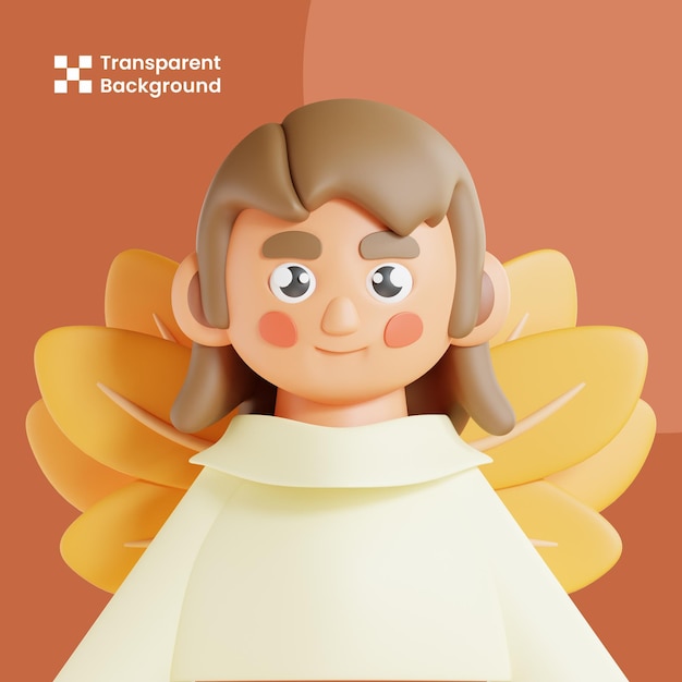 Ilustración 3d de ángel