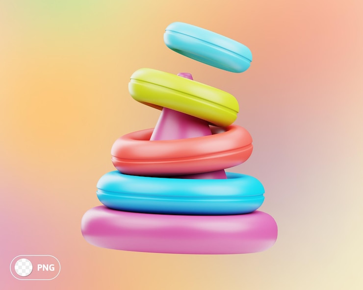 PSD ilustración 3d del anillo de apilamiento