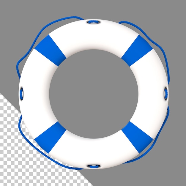 Ilustración 3d de anillo salvavidas azul blanco