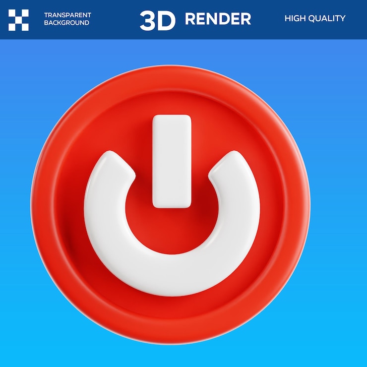 PSD ilustración 3d del apagado del psd