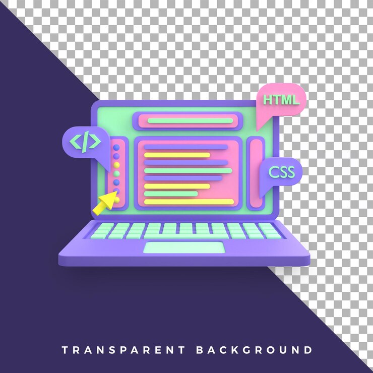 PSD ilustración 3d aplicación de codificación portátil ui ux icono objeto aislado de alta calidad