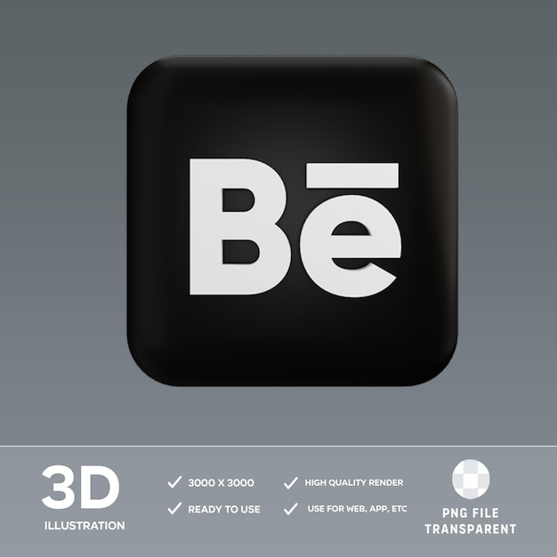 Ilustración 3D de la aplicación PSD behance